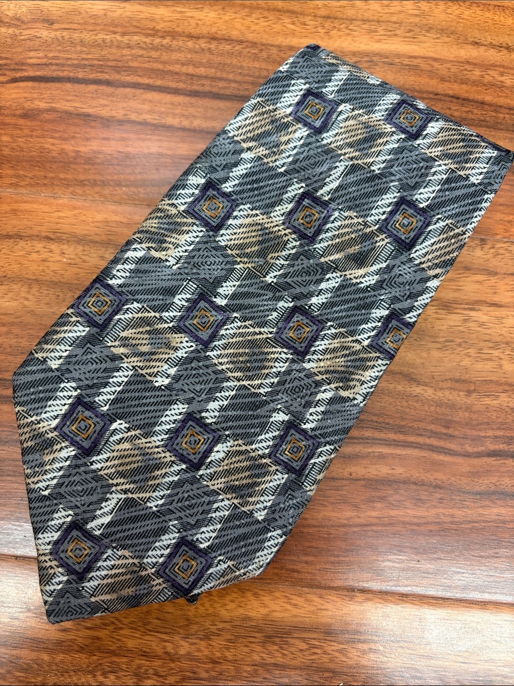 Louis Roth‎ Neck Tie Gray & Blue Silk
